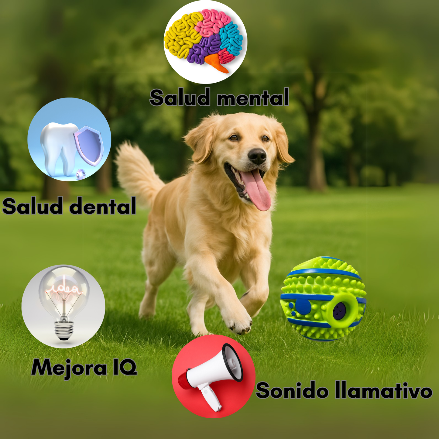 Juguete Interactivo para Perros con Sonido – Bola Ultrarresistente con Patrón Camuflaje